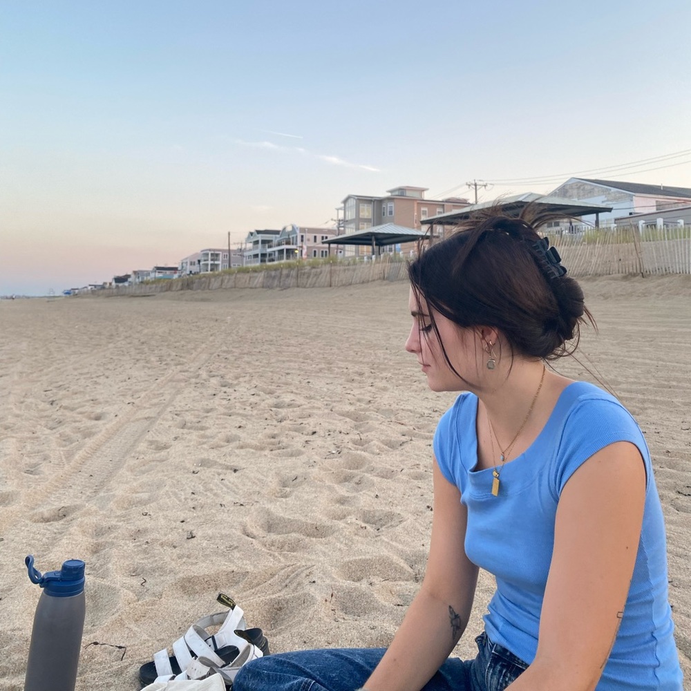 Baby Blue Off the Shoulder Top